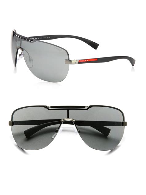 prada shield sunglasses mens|unisex prada sunglasses.